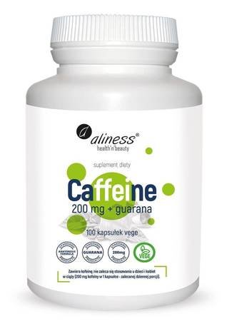 Aliness Caffeine 200 mg + Guarana 100 kapsułek vege