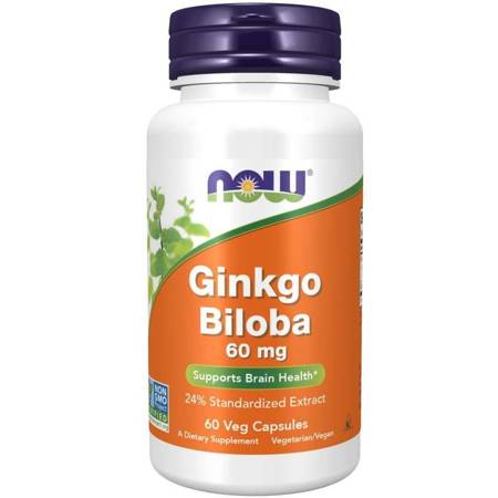 Now Foods Ginkgo Biloba 60 mg 60 kapsułek