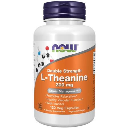 Now Foods L-Teanina Double Strength 200 mg 120 kapsułek