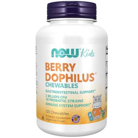 Now Foods Probiotyk Berry Dophilus Kids 10 szczepów 120 tabletek do ssania